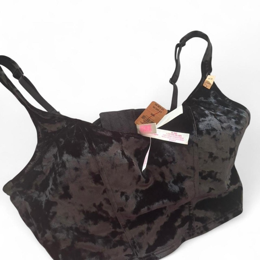 Victoria's Secret PINK black velvet corset top in size Medium